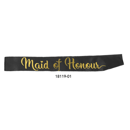 Party Sash (Maid of honour-Black) image 0