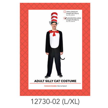 Adult Silly Cat Jumpsuit Costume L/XL image 0