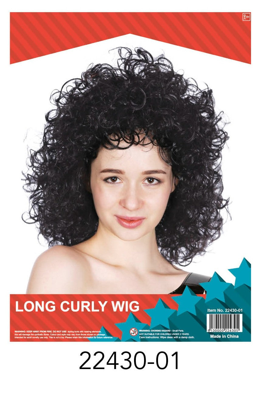 Lady Long Curly Wig (Black) image 0