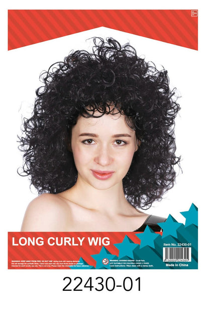 Lady Long Curly Wig (Black) image 0