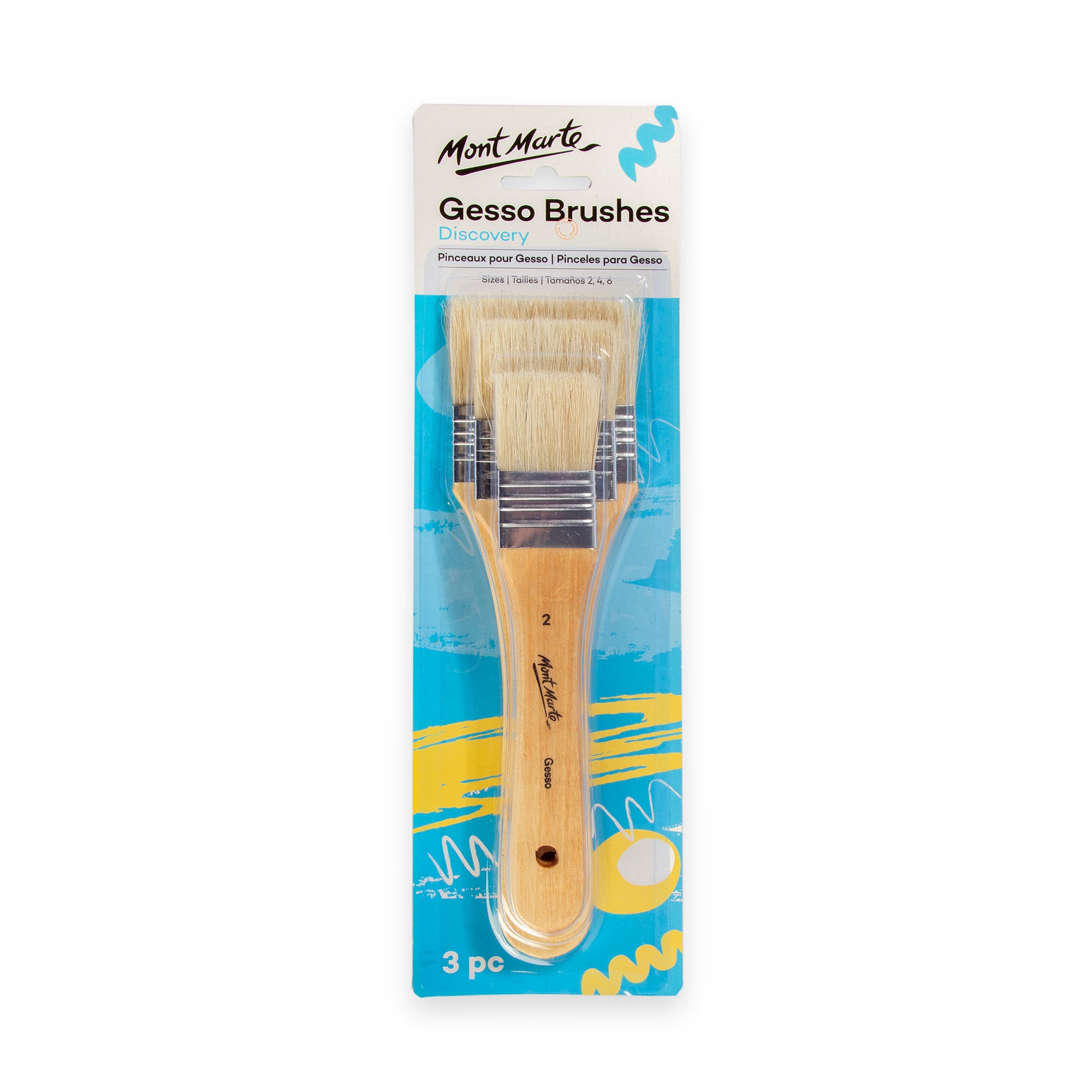 Gesso Brushes 3pc Sizes 2/4/6 image 0