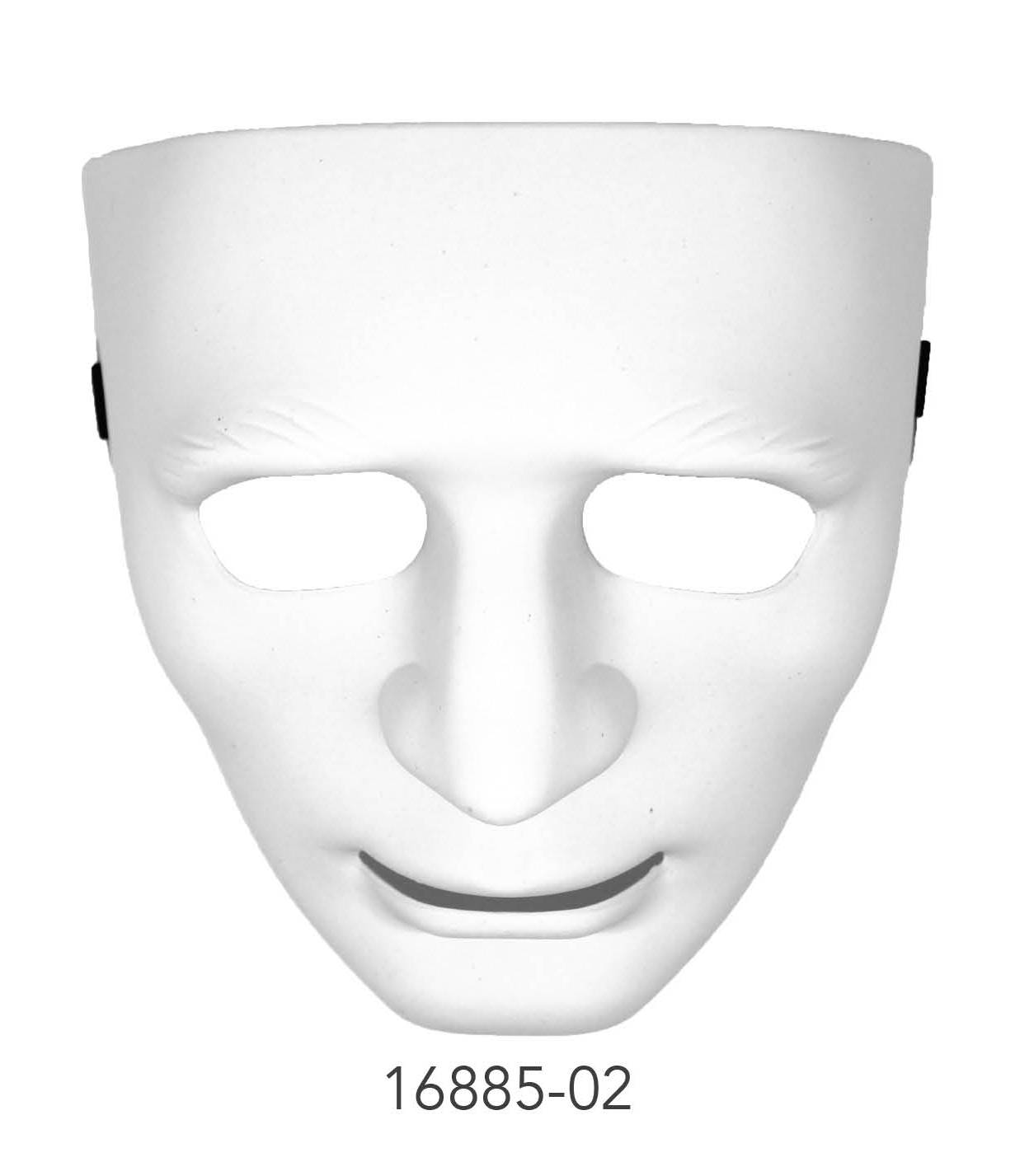 Full Face Plastic Mask (White) image 0