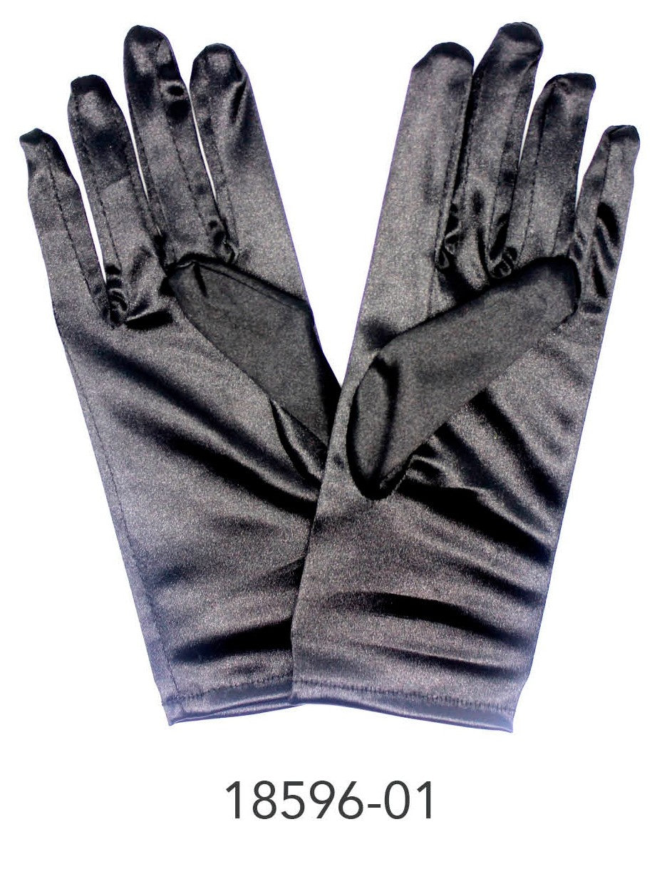 Satin Glove (Short) (Black) image 0