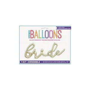 14" GOLD BRIDE BALLOON BANNER KIT image 0