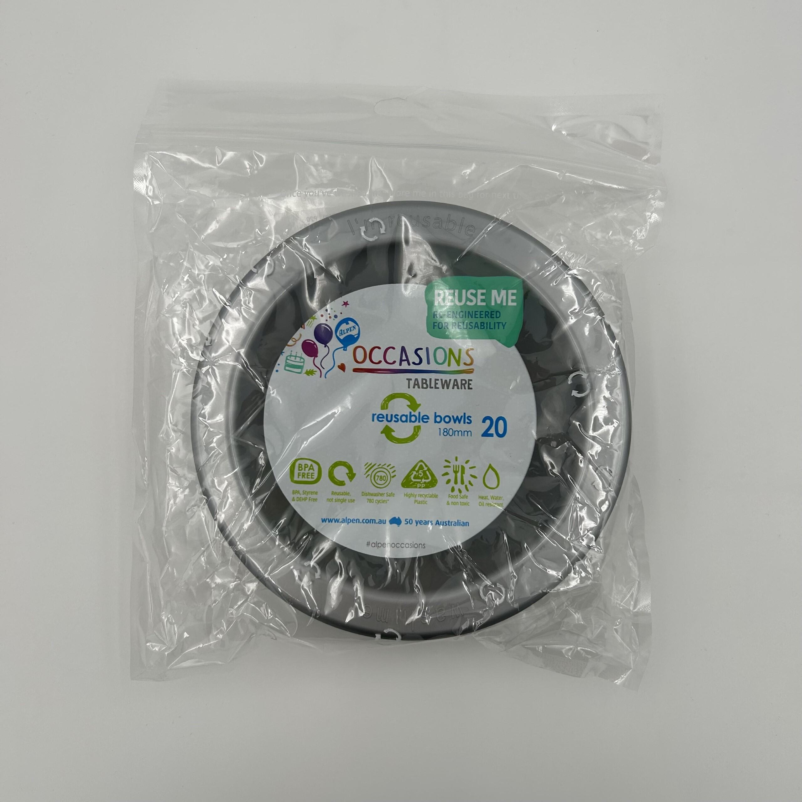 Silver Plastic Bowl Pack 20 image 0