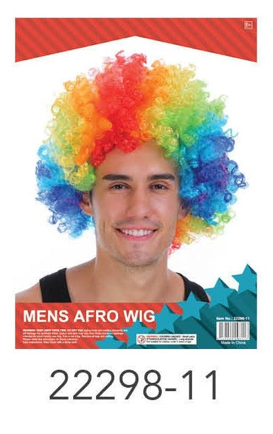 Mens Afro Wig (Rainbow) image 0