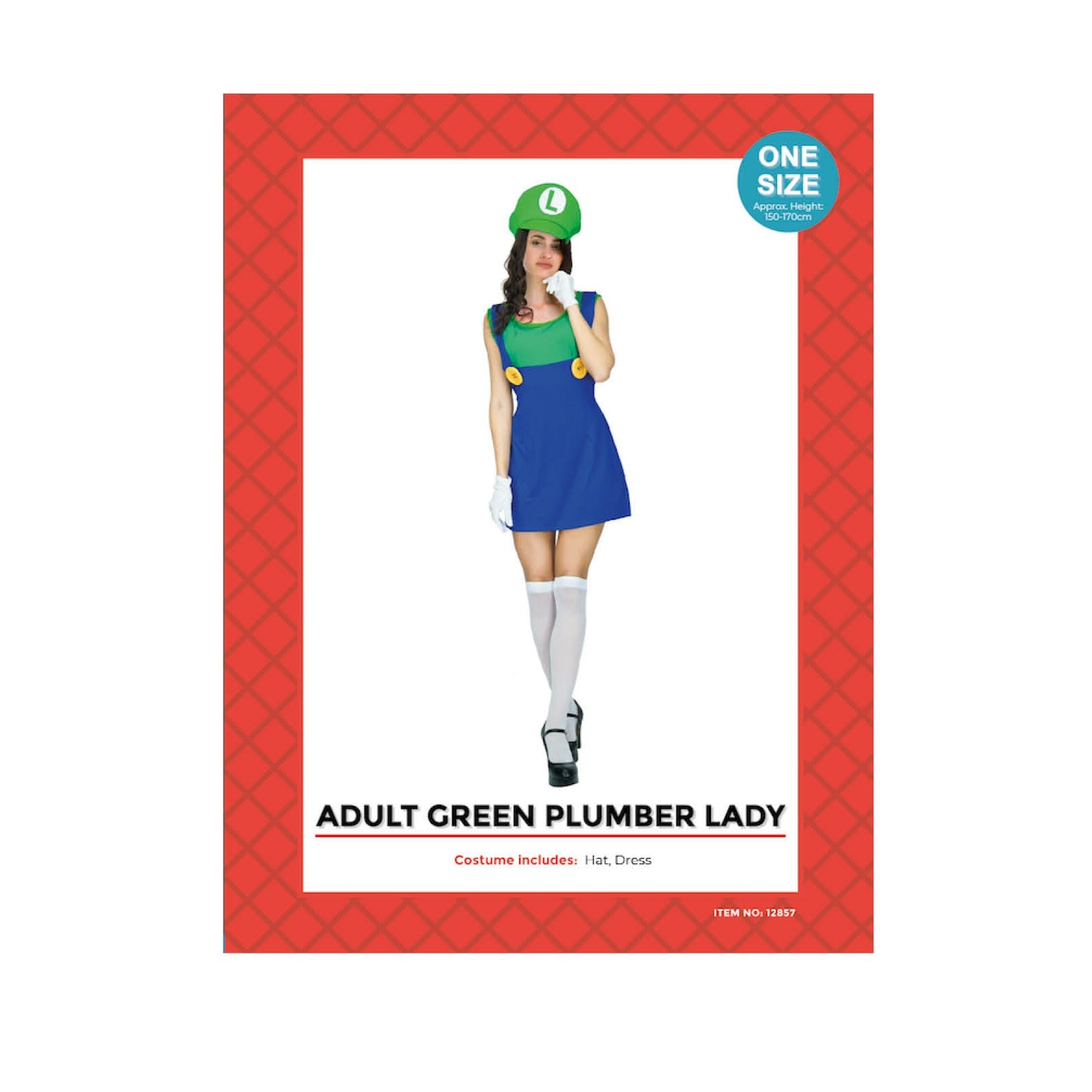 Adult Green Plumber Girl Costume image 0