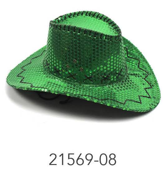 Sequin Cowboy Hat (Green) image 0