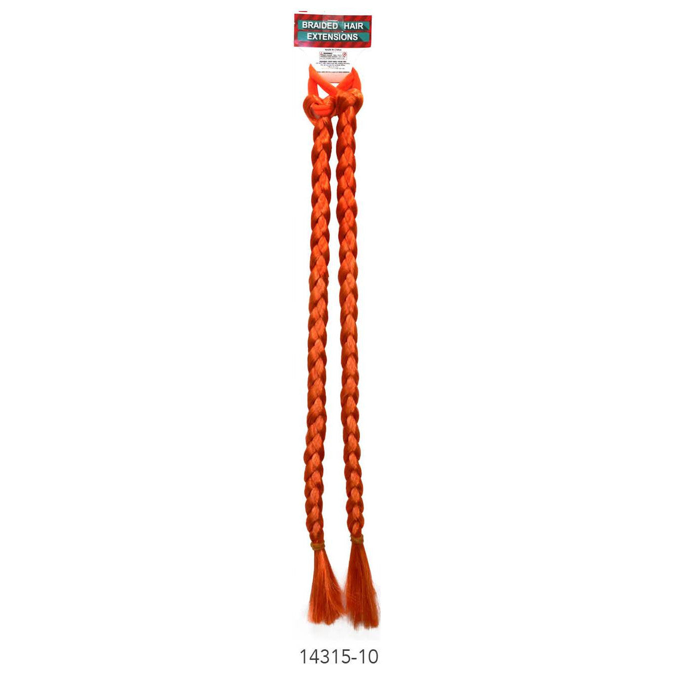 Long Coloured Braided Hair Extension (Orange) image 0