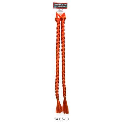 Long Coloured Braided Hair Extension (Orange) image 0