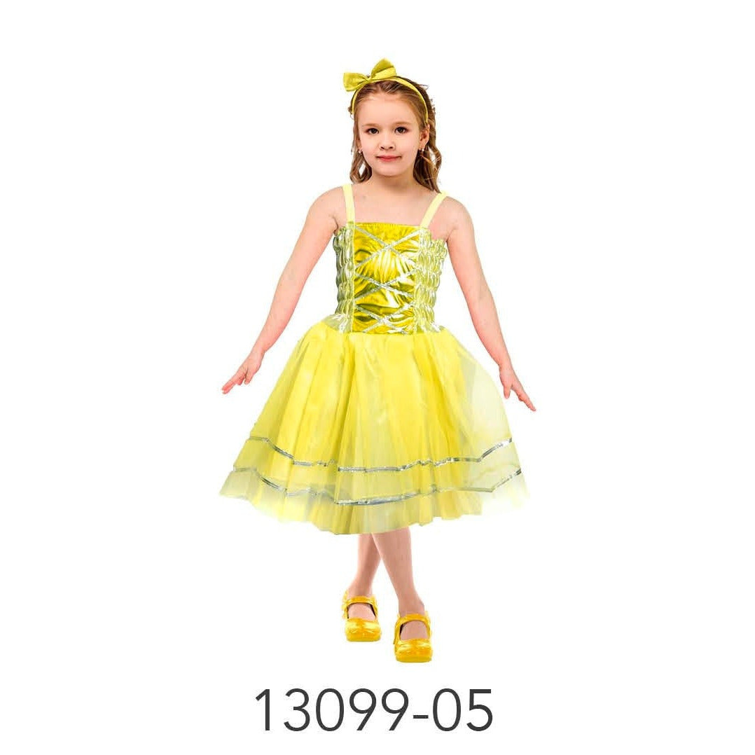 Children Metallic Princess Dress (Yellow) image 0