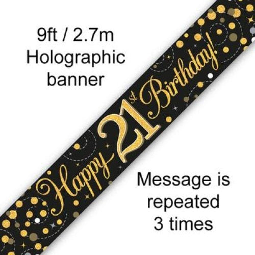 Sparkling Fizz Black & Gold Banner 2.7m #21 image 0