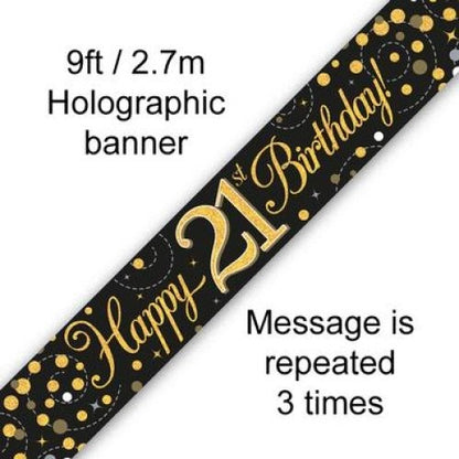 Sparkling Fizz Black & Gold Banner 2.7m #21 image 0