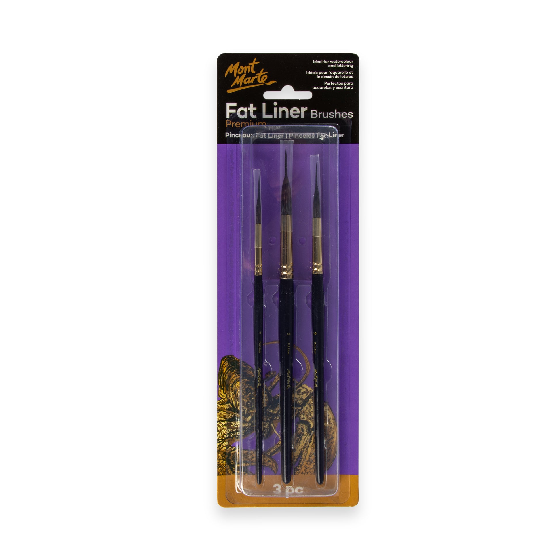 Fat Liner Brush Set Taklon/Squirrel 16/10/6 image 0