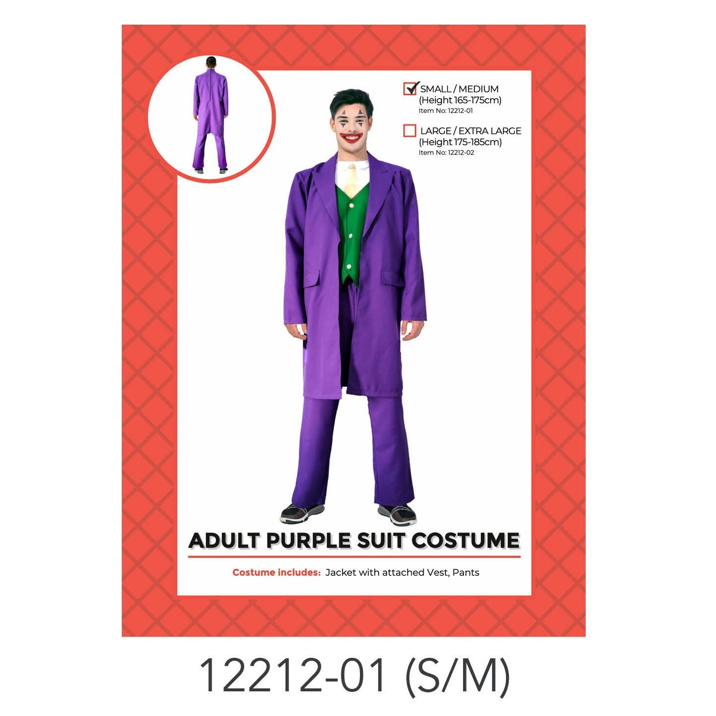 Adult Purple Clown Costume (S/M) image 0