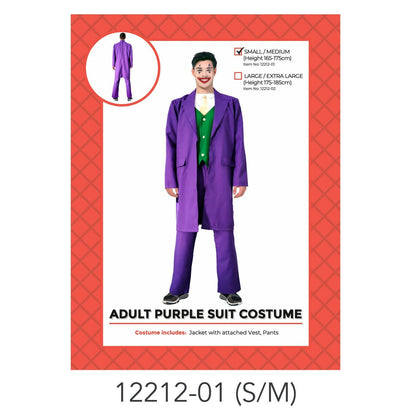 Adult Purple Clown Costume (S/M) image 0