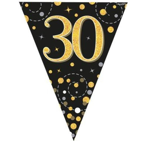 Sparkling Fizz Black & Gold Bunting 3.9m #30 image 0