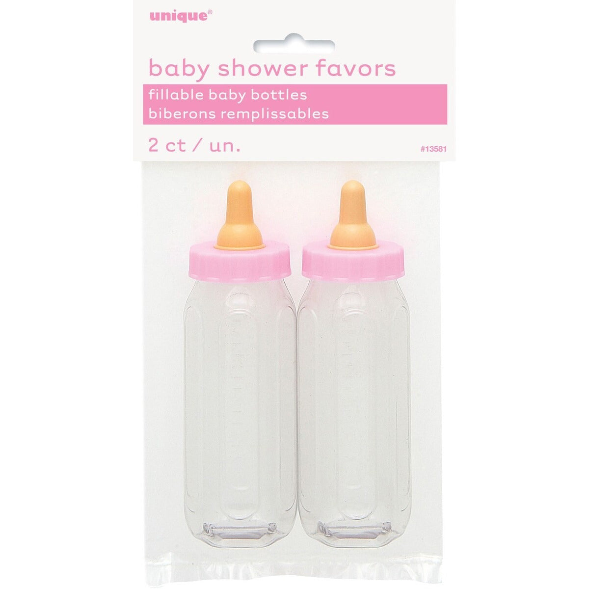 2 BABY BOTTLES 5" PINK image 0