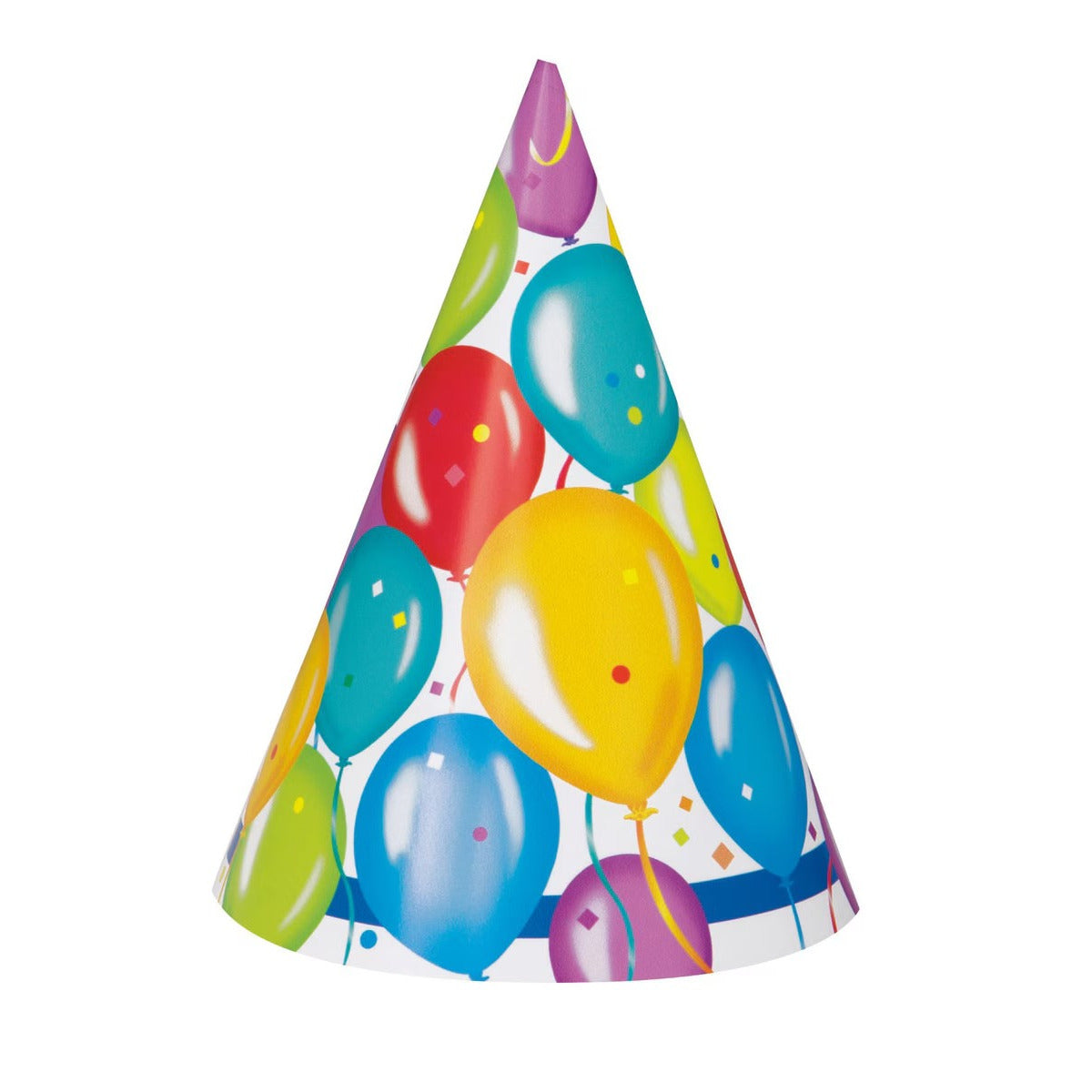 BALLOON BIRTHDAY 8 PARTY HATS image 0