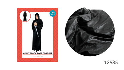 Adult Black Robe Costume (Velvet fabric) image 0