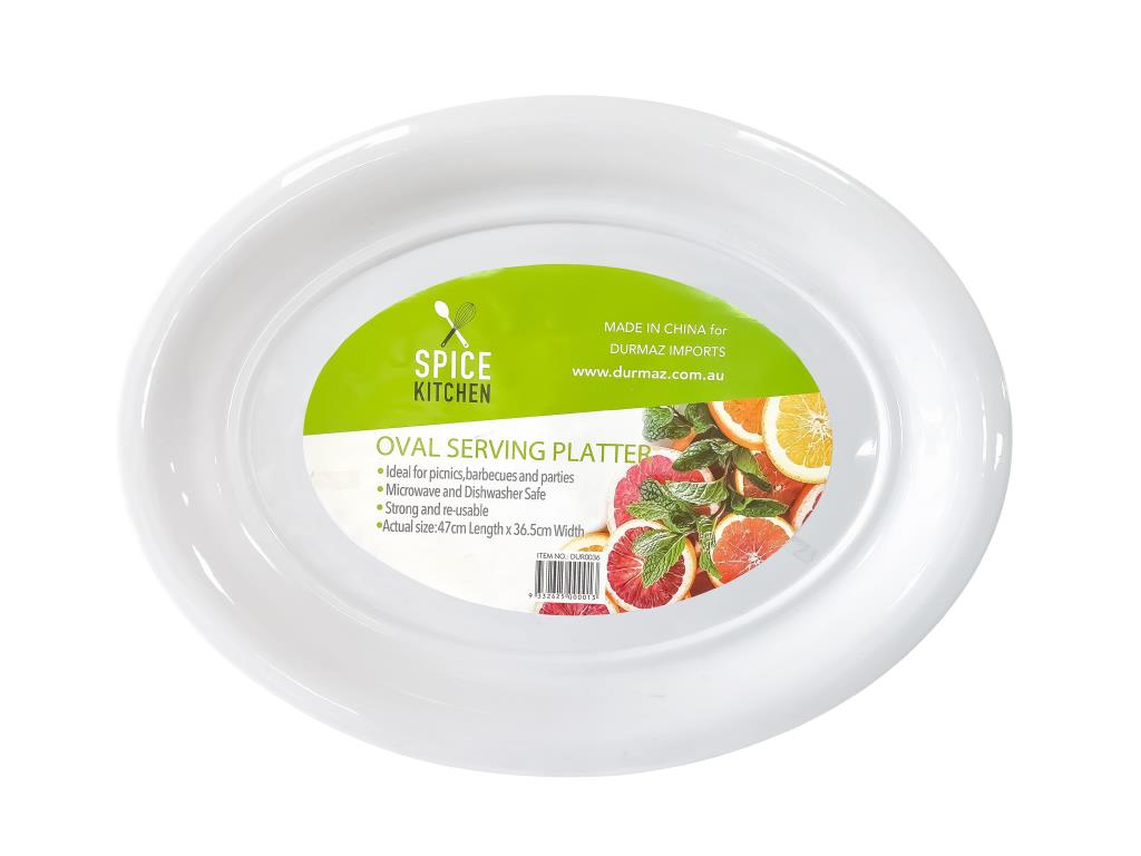 Large Plastic Oval Serving Tray image 0