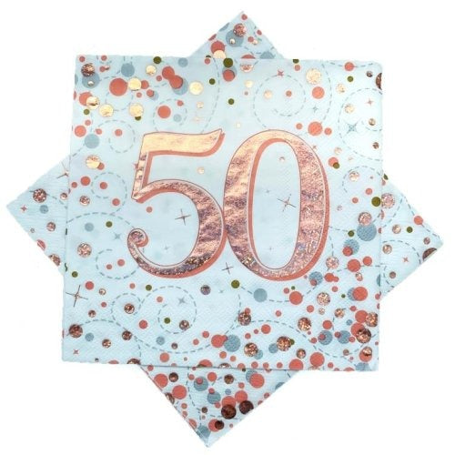 Sparkling Fizz Rose Gold Napkin 33cm #50 Pk16 image 0