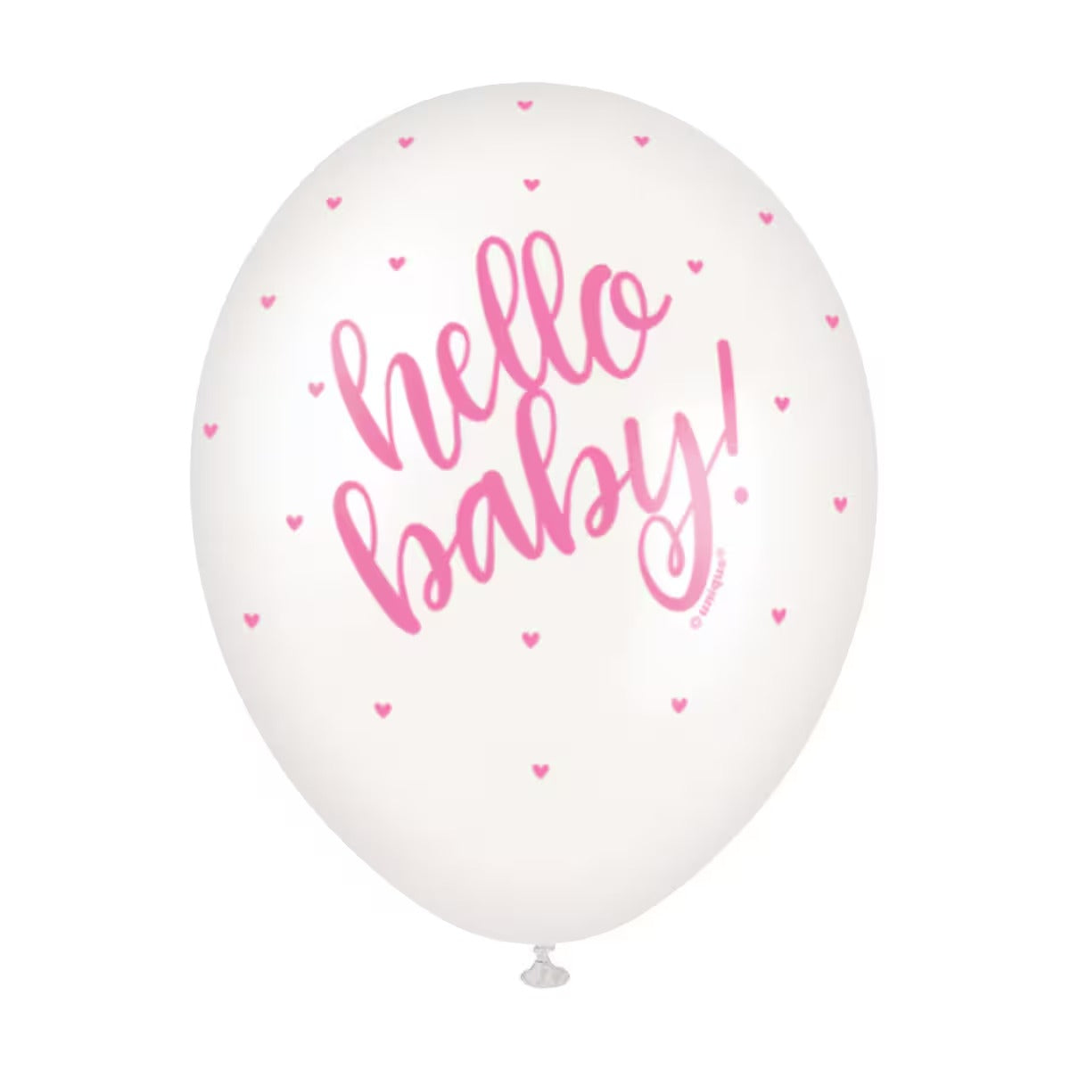 5 x HELLO BABY PINK 30CM BLNS PEARL WTE image 0