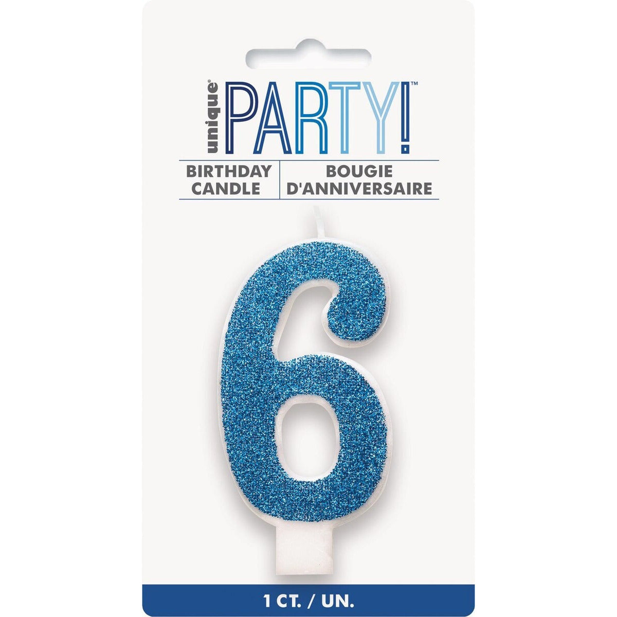 NUMERAL CANDLE 6 - BLUE image 0