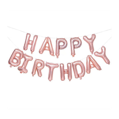 Happy Birthday Foil Baloon Set - Rose Gold image 0