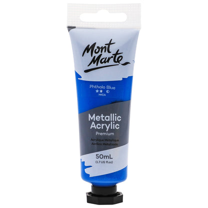 Metallic Acrylic Paint 50ml - Phthalo Blue image 0