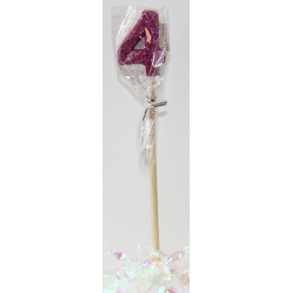 CANDLE PINK GLITTER LONG STICK #4 image 0