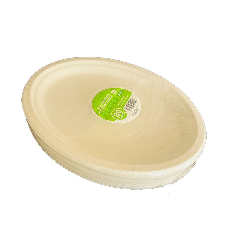 Sugarcane 26x20cm Oval Plate 30pk image 0