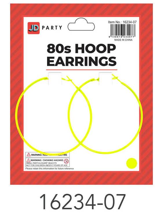 80s Hoop Earrings (Yellow) image 0