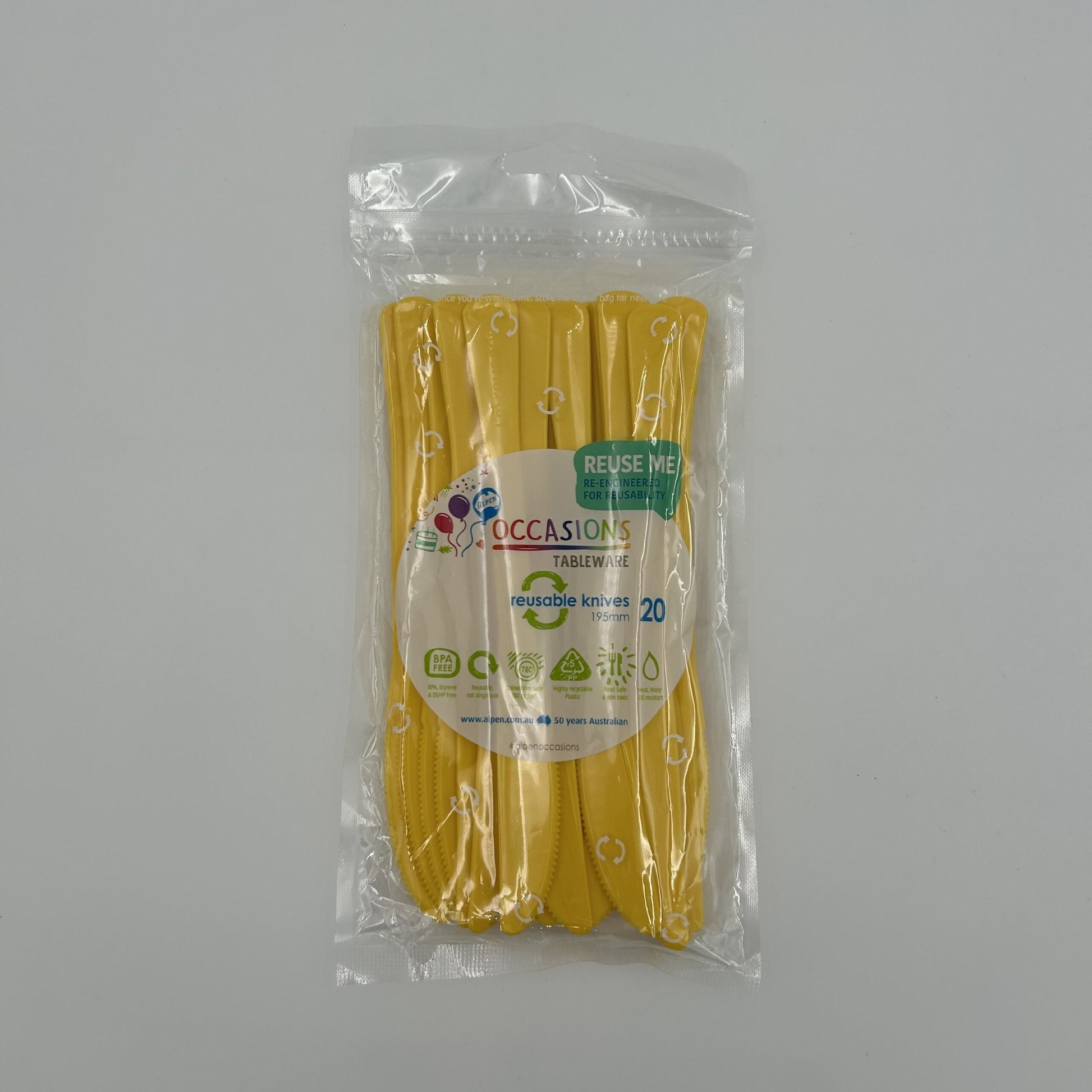 Yellow Plastic Knife Pack 20 image 0