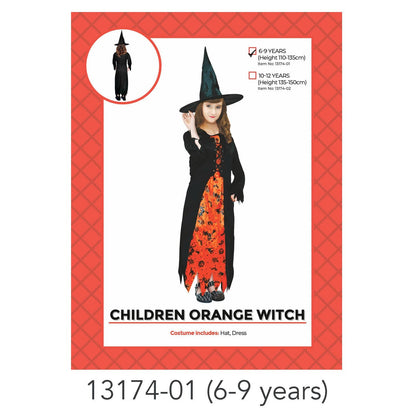 Children Orange Witch Costume (6-9 years) image 0