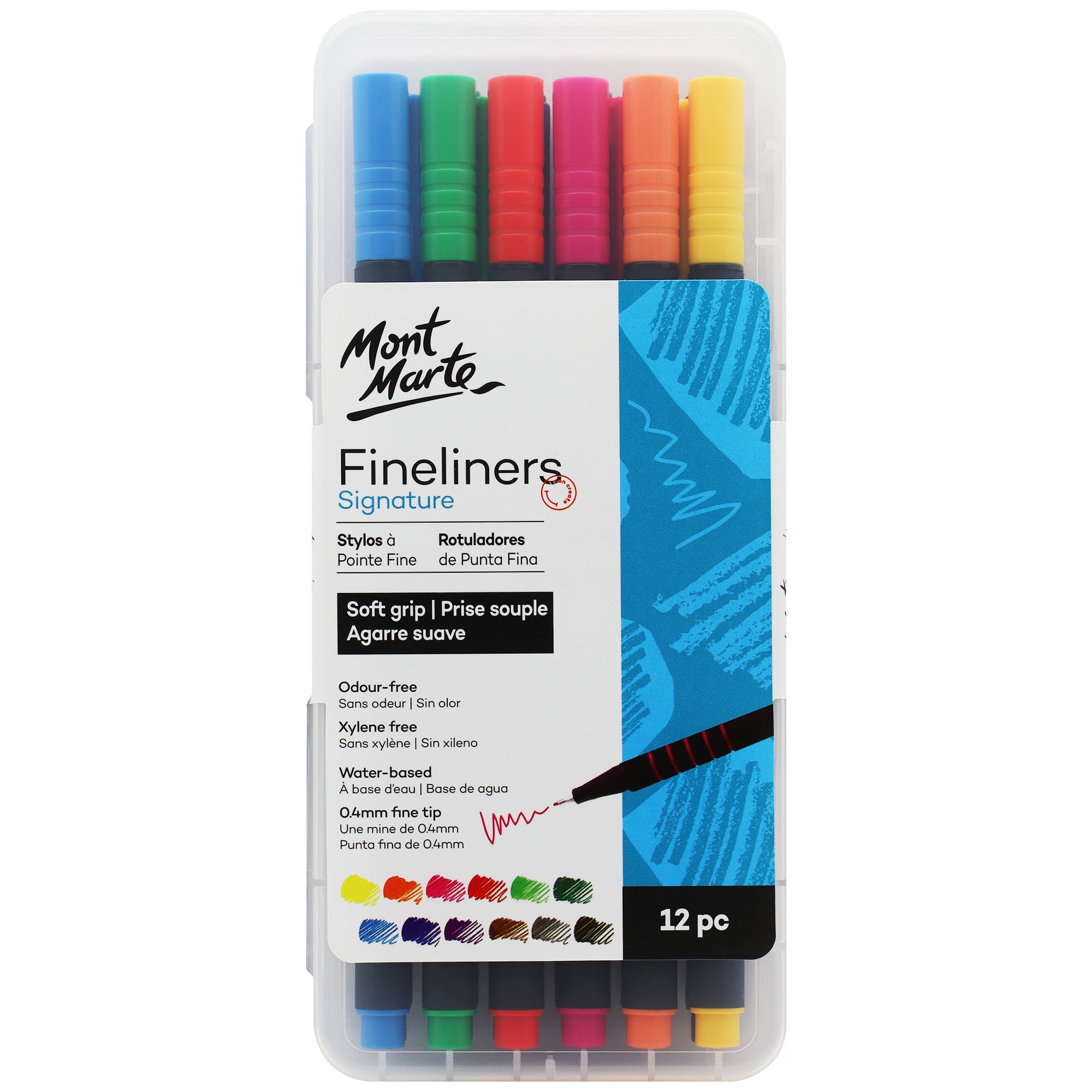 Fineliners Soft Grip 12pc image 0