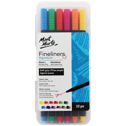 Fineliners Soft Grip 12pc image 0