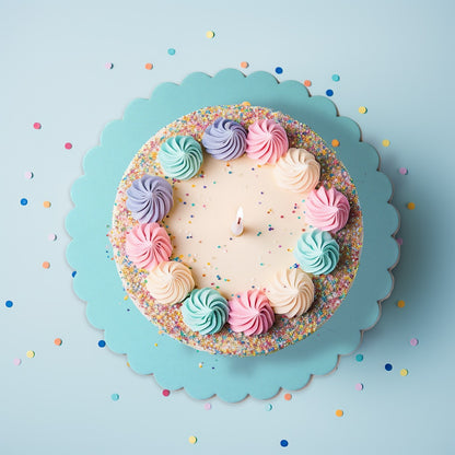 10in Scalloped Cake Board - Pastel Blue image 0