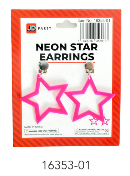 Clip on star earrings Pink image 0