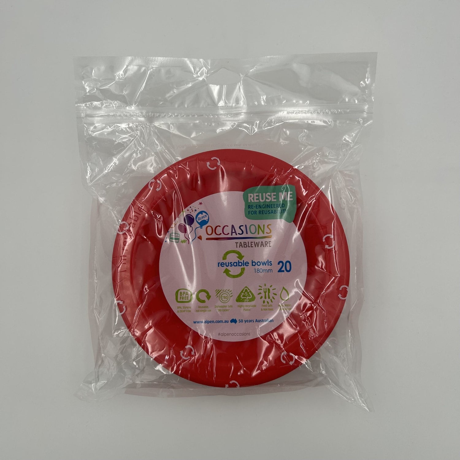 Red Plastic Bowl Pack 20 image 0