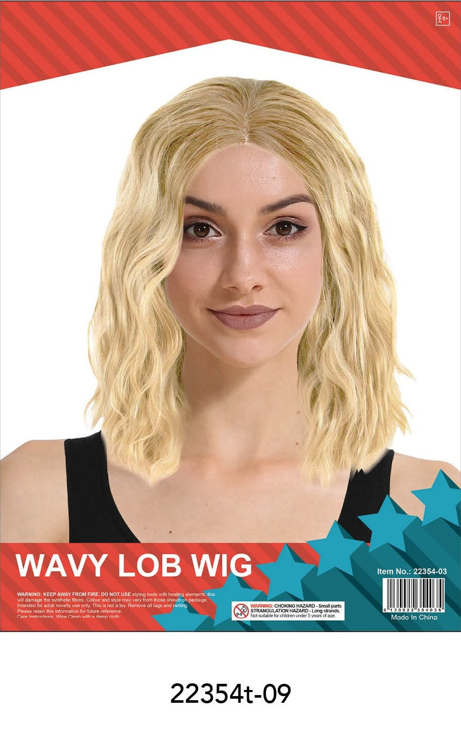 Lob Wavy Middle Part Wig (Blonde) image 0