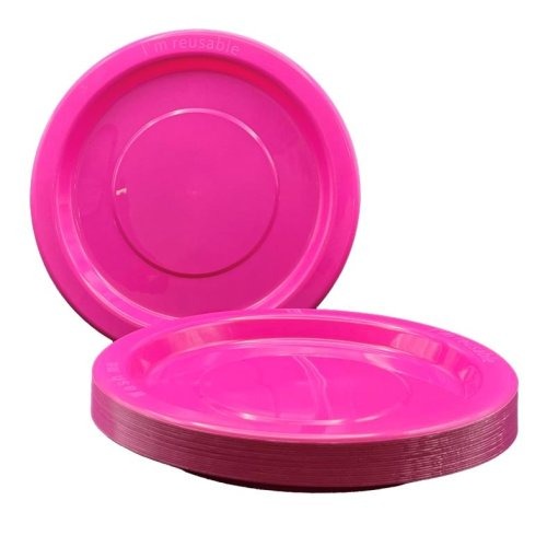 Magenta Plastic Dinner Plates Pack 20 image 0