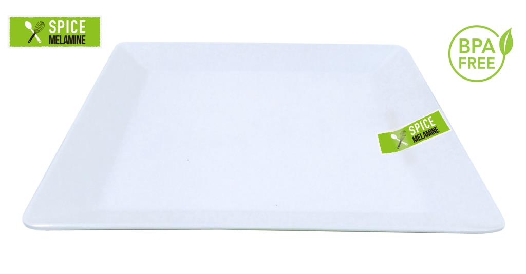 White Melamine Square Platter - 28CM x 28CM image 0