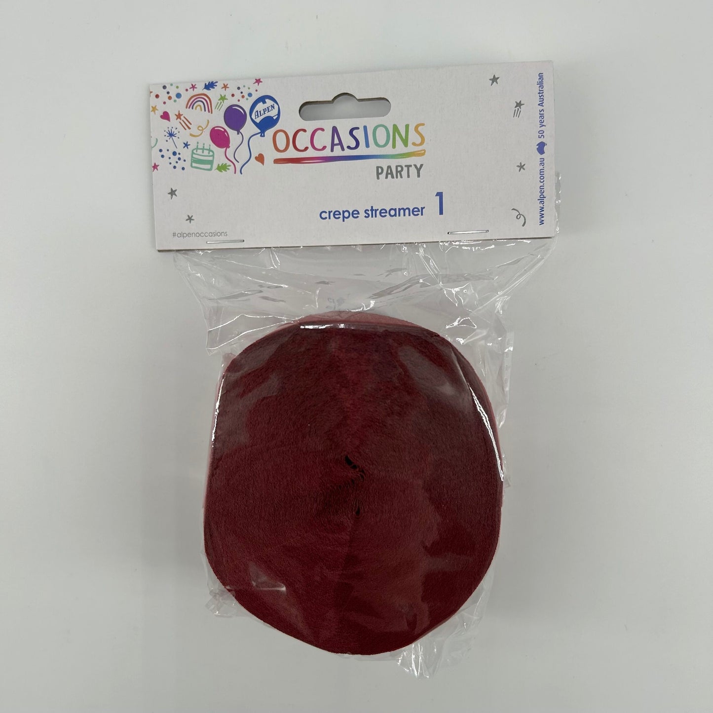 Paper Crepe Streamer 30m MAROON image 0