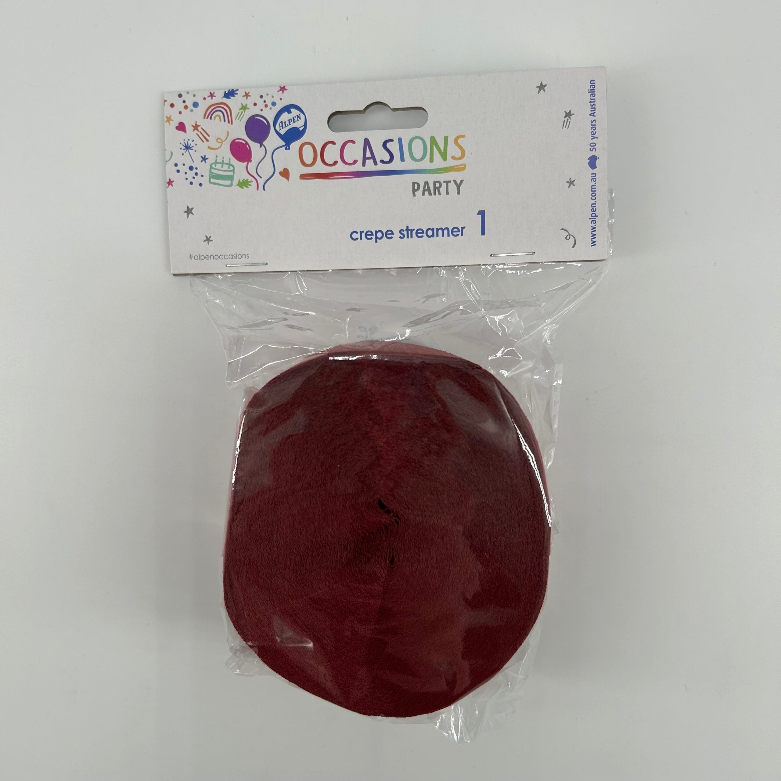 Paper Crepe Streamer 30m MAROON image 0