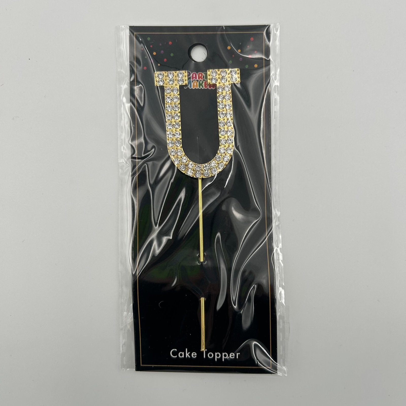Gold Letter Cake Topper - U image 0