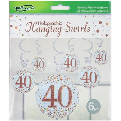 Sparkling Fizz Rose Gold Hanging Swirl #40 Pk6 image 0