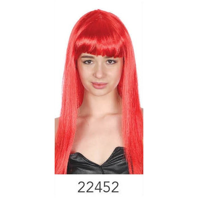 Long Wig with Fringe Red image 0