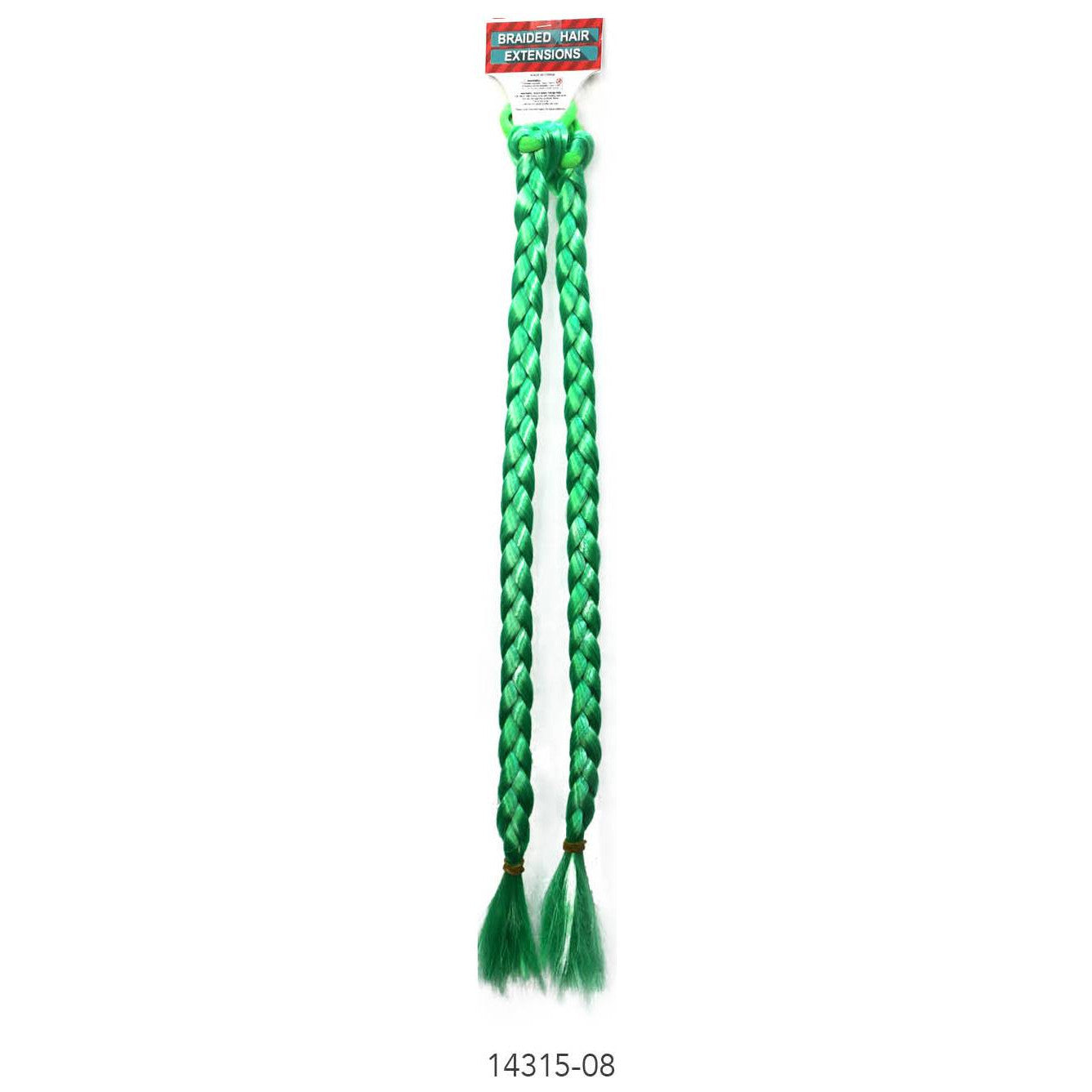 Long Coloured Braided Hair Extension (Green) image 0