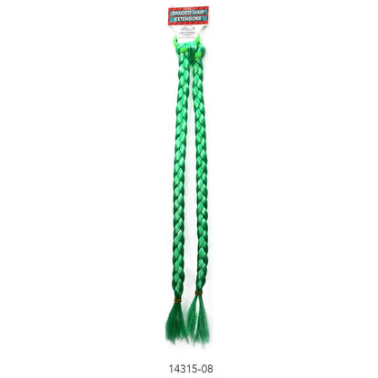 Long Coloured Braided Hair Extension (Green) image 0
